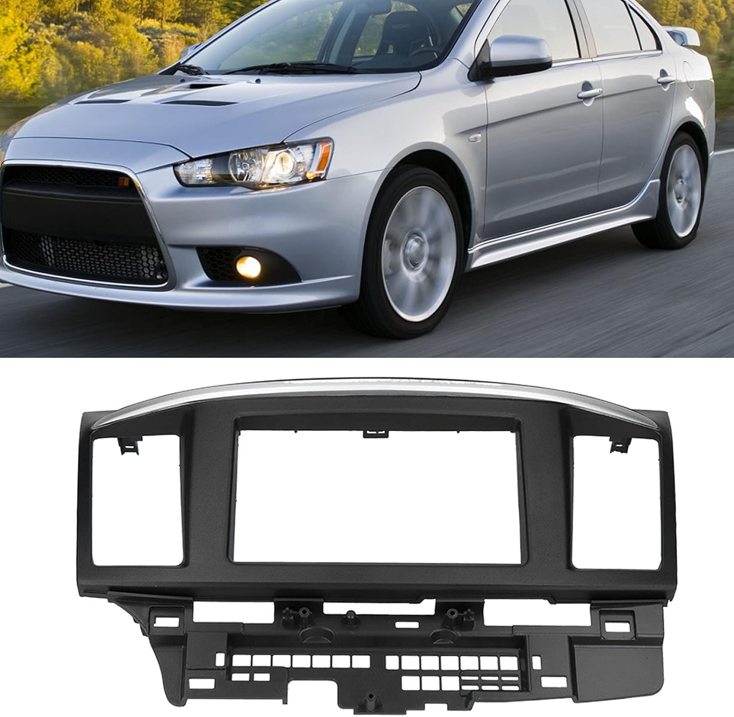 Pergar Audio Panel Frame, 2DIN Dash Kit Car DVD Navigation Stereo Refitting Fascia Fit for MITSUBISHI Lancer/Galant Fortis/Proton Inspira image number 1