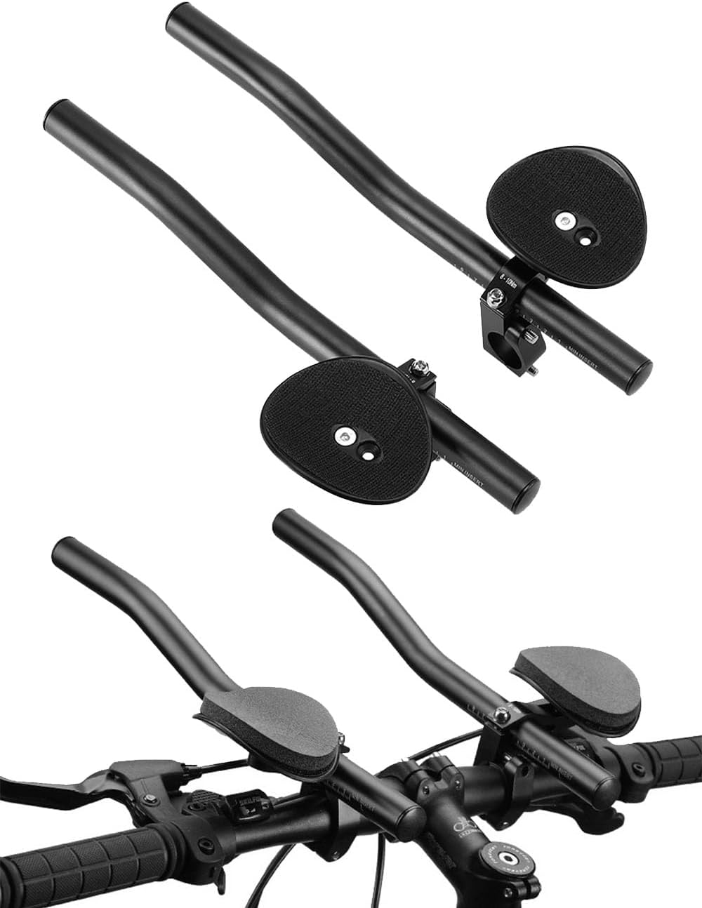 2 Aluminum Alloy Arm Rest Handlebar for Road & Mountain Bikes - Triathlon Bicycle Bars image number 6