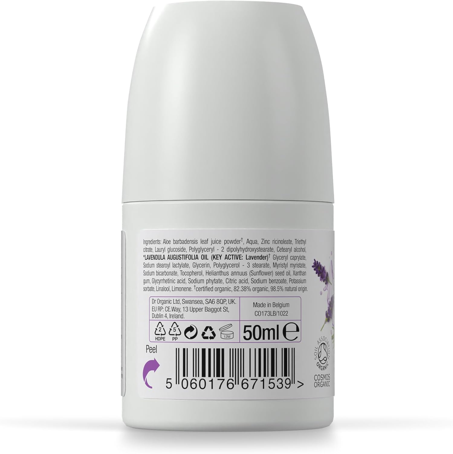 Dr. Organic Roll-On Deodorant, Organic Lavender, 50Ml image number 1