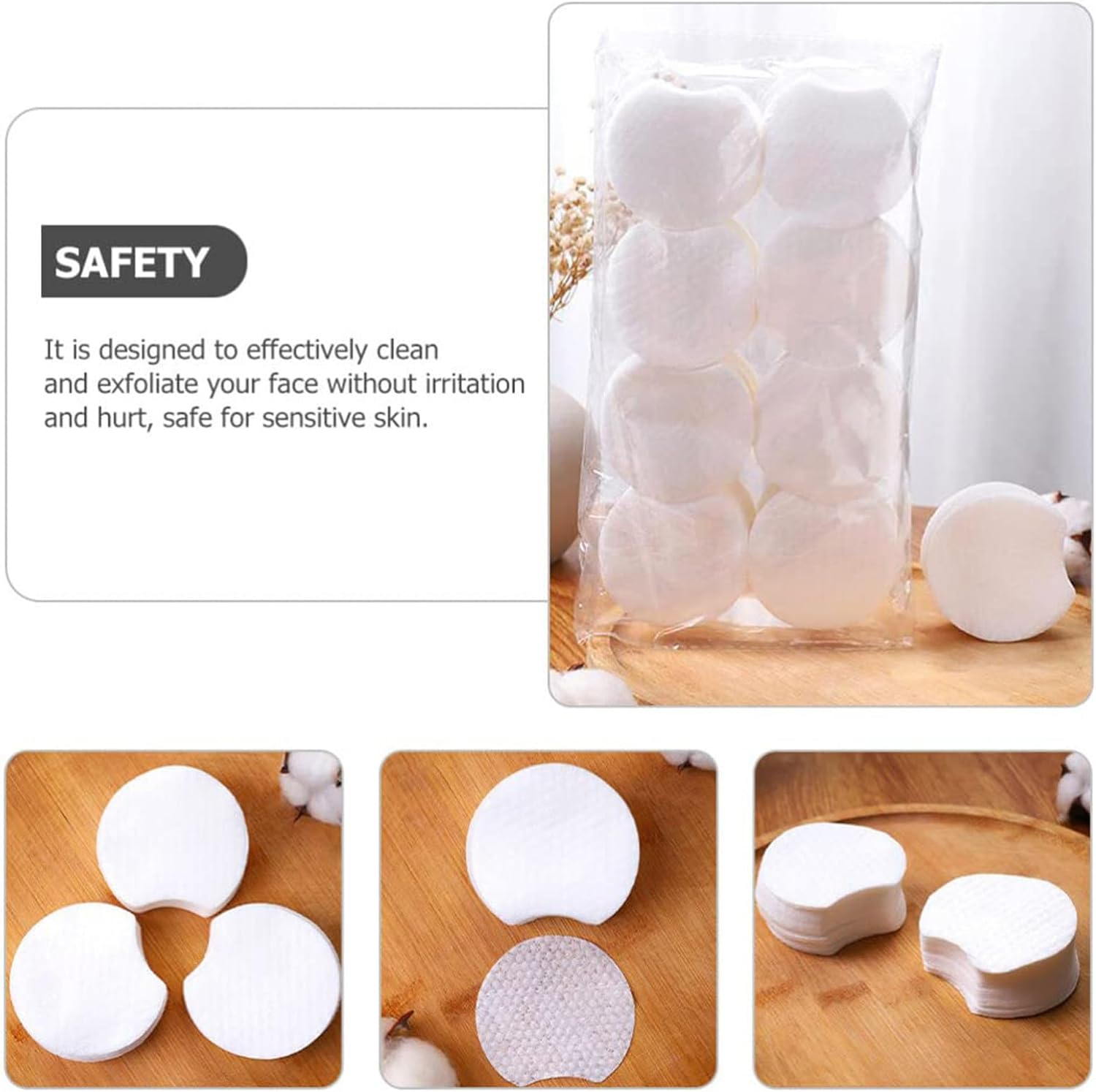 Make up Remover Pads | Pure & Natural Facial Cleansing round Pads | Natural Soft Facial Rounds for All Skin Types Travel Friendly Reusable Gentle Daily Care image number 1