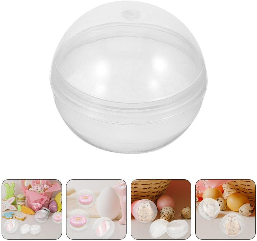 MAGICLULU Vending Machine Capsules - 50Pcs 38Mm Clear round Capsules Empty Capsules Cases Easter Eggs Plastic Containers for Toy Gumball Machines Party Favor Prize image number 3