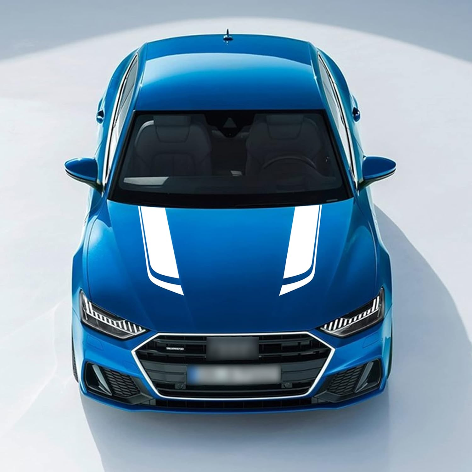 TOMALL 33"X 5.7" Car Hood Stripe Sticker for Auto Racing Sport Body Side Decal - Roof, Hood, Bumper Vinyl Modified Decoration (White) - White image number 4