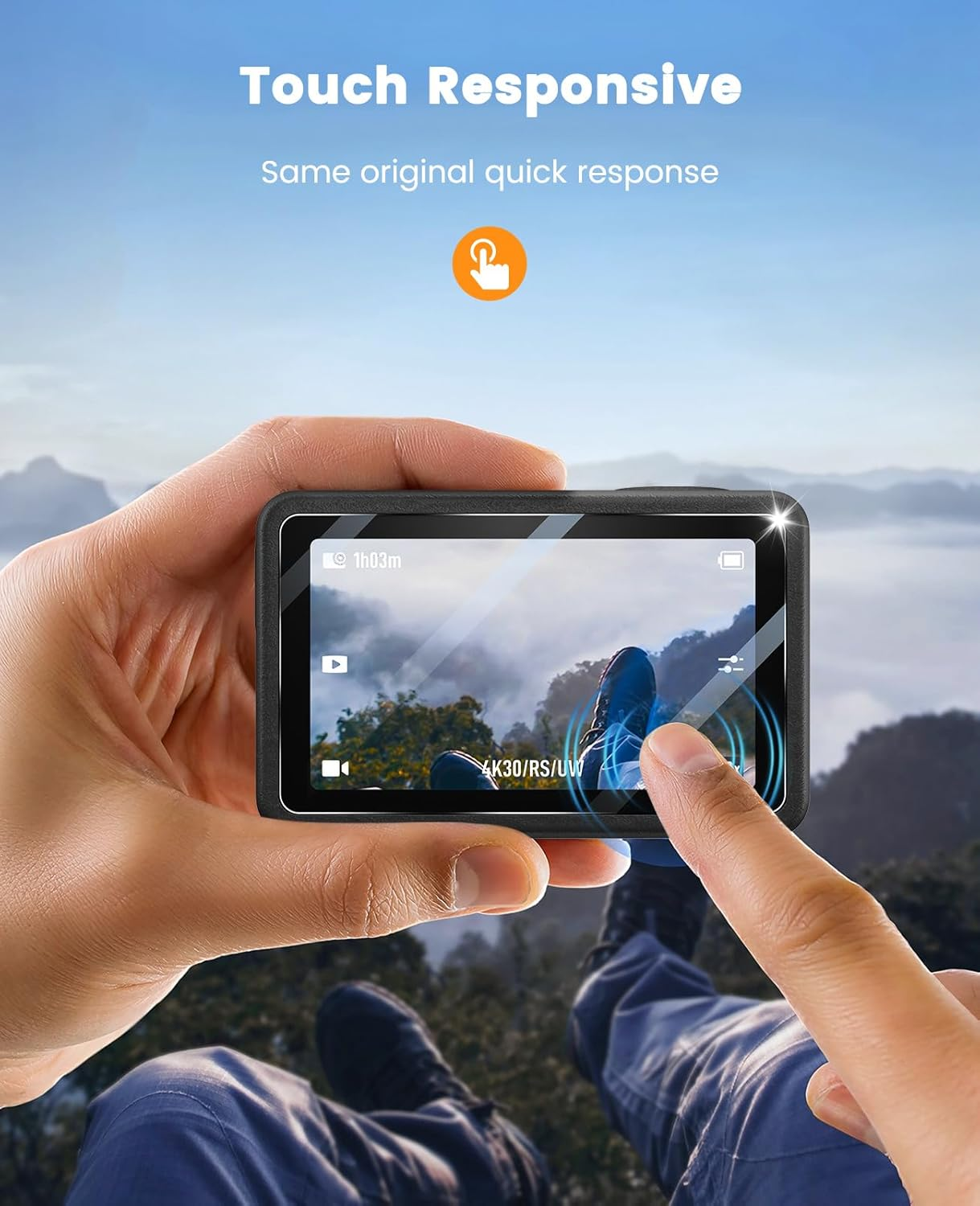 Yeavoic Screen Protector for DJI OSMO Action 5 Pro, Tempered Screen Protector, Pack of 2, Camera Accessories for DJI OSMO Action 5 Pro Film, 9H Hardness, Glass, Scratch-Resistant image number 5