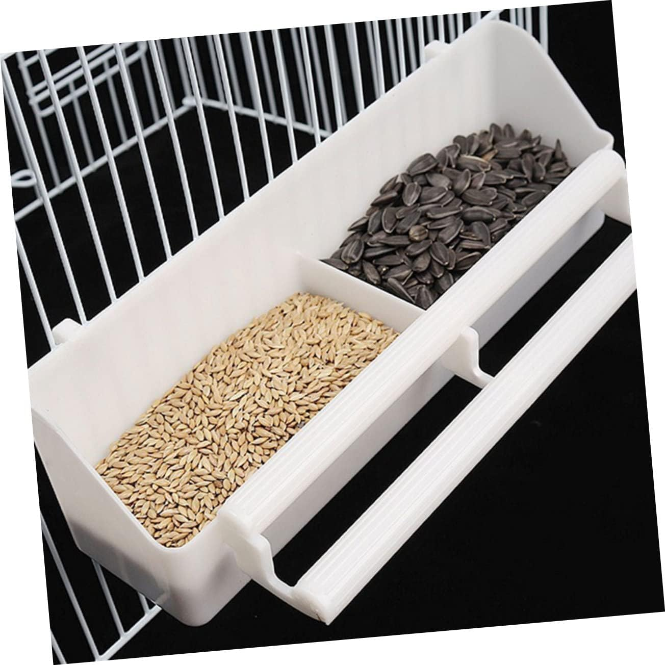 GANAZONO 3Pcs Bird Cage Feeder Trough Parrot Feeding Container Plastic Pigeon Box image number 1