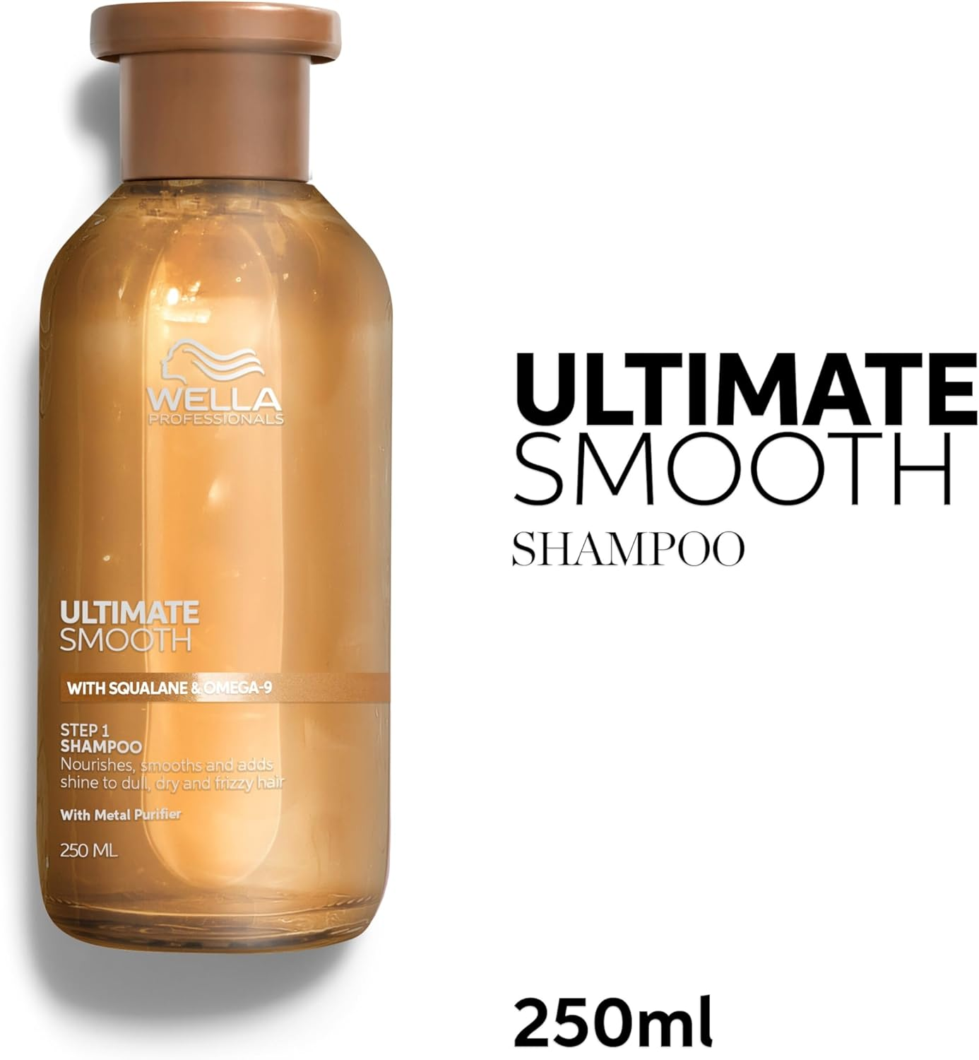 Wella Professionals ULTIMATE SMOOTH Shampoo - Nourishing Hair Shampoo with Squalane & Omega 9 - for Dry, Dull & Frizzy Hair (250Ml) image number 3