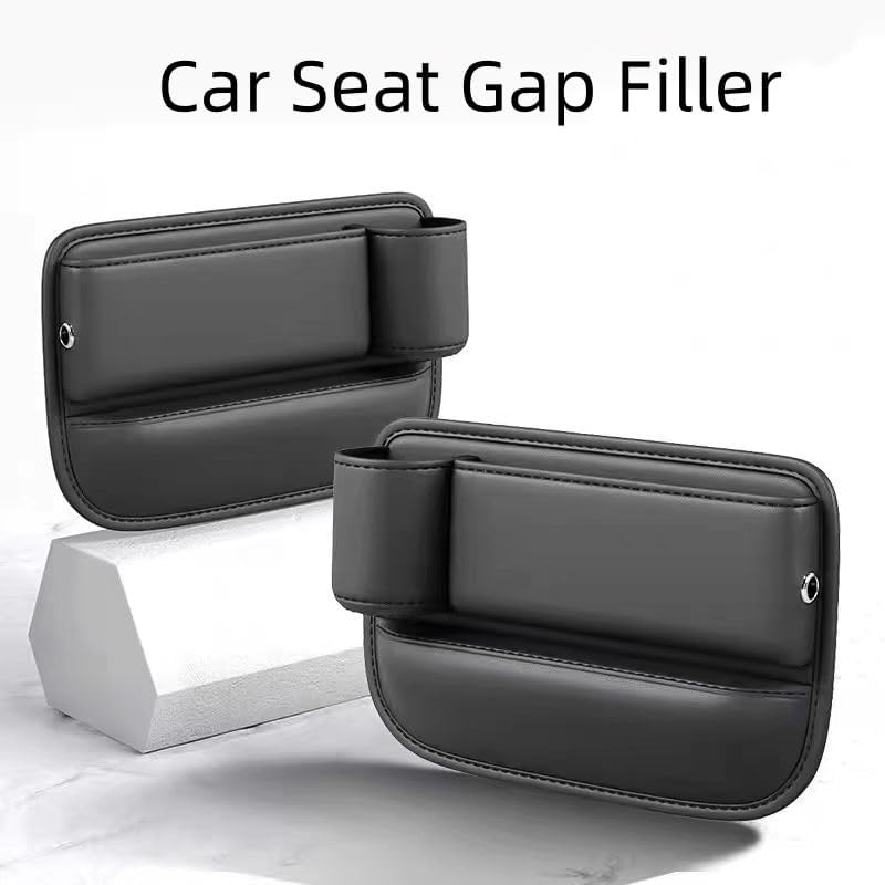2 Pack Car Seat Gap Filler, Storage Box, and Bag (Black 2) image number 2