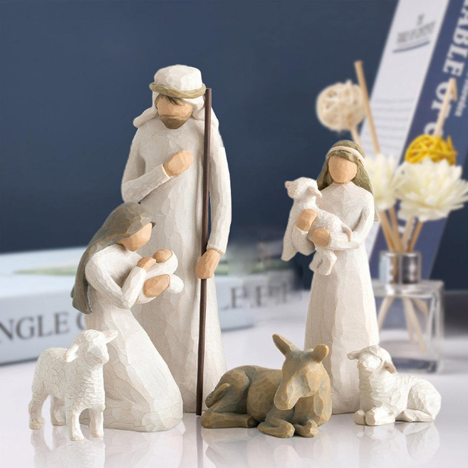Nativity Set,6 Pcs Small Figurines Ornaments for Nativity Scene,Christmas Nativity Scene Resin Figures for Kids,Religious Gifts image number 1