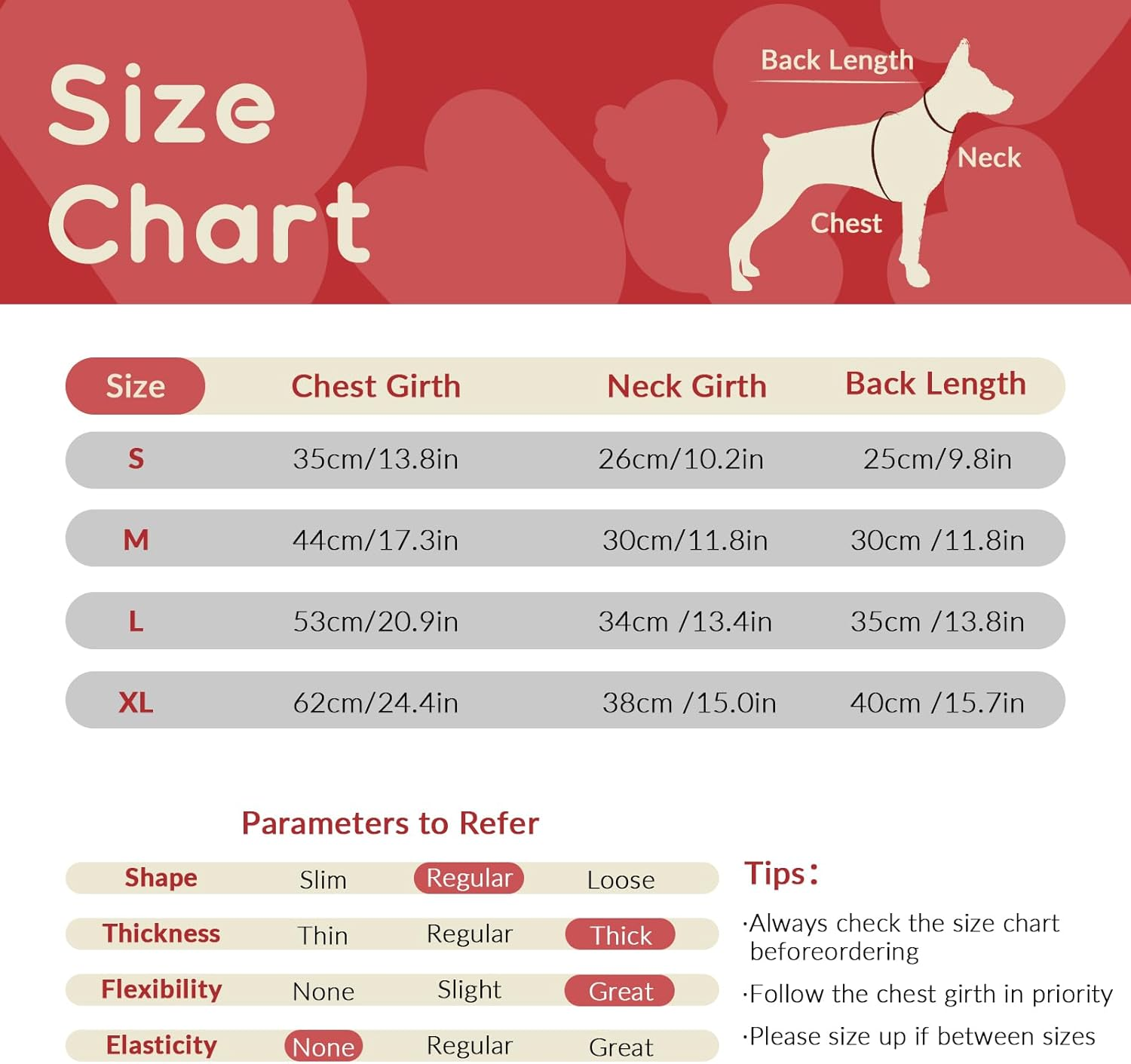 Fleece Winter Coat for Dogs, Dog Coat, Waterproof Dog Jacket, French Bulldog, Warm Vest, Adjustable Dog Clothing, Winter for Small Dogs (Red, 3XL) image number 6