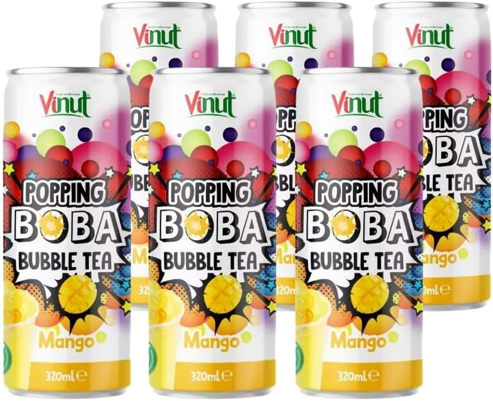 Vinut Popping Boba Bubble Tea Mango Fl 320Ml 6 Pack image number 2