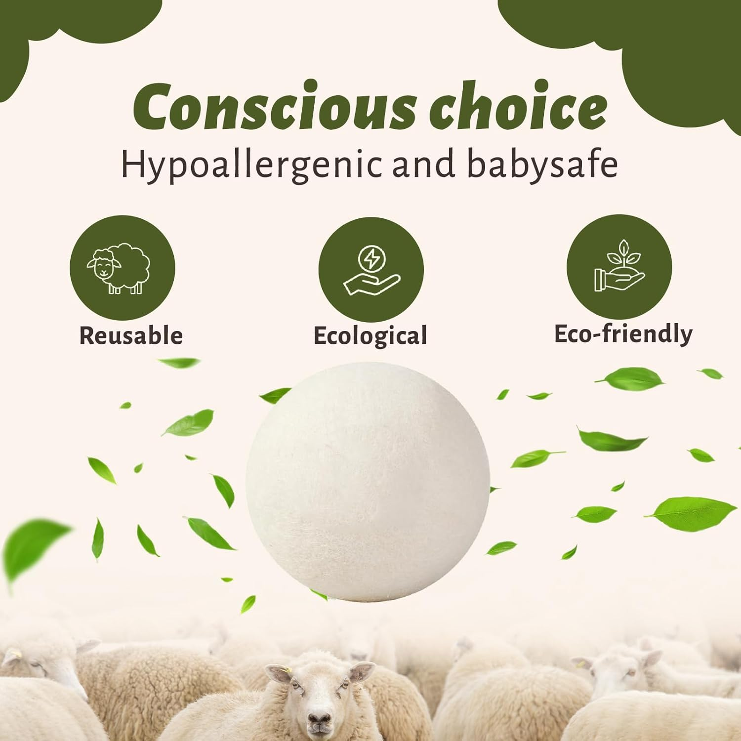 Shanghigh Wool Dryer Balls - 12 Pcs Reusable Fabric Softener with Natural Sheep, Organic Drying Ball for Reduce Clothes Wrinkles, Safe & Hypoallergenic Eco Premium Laundry Balls, Saves Dry Time image number 6