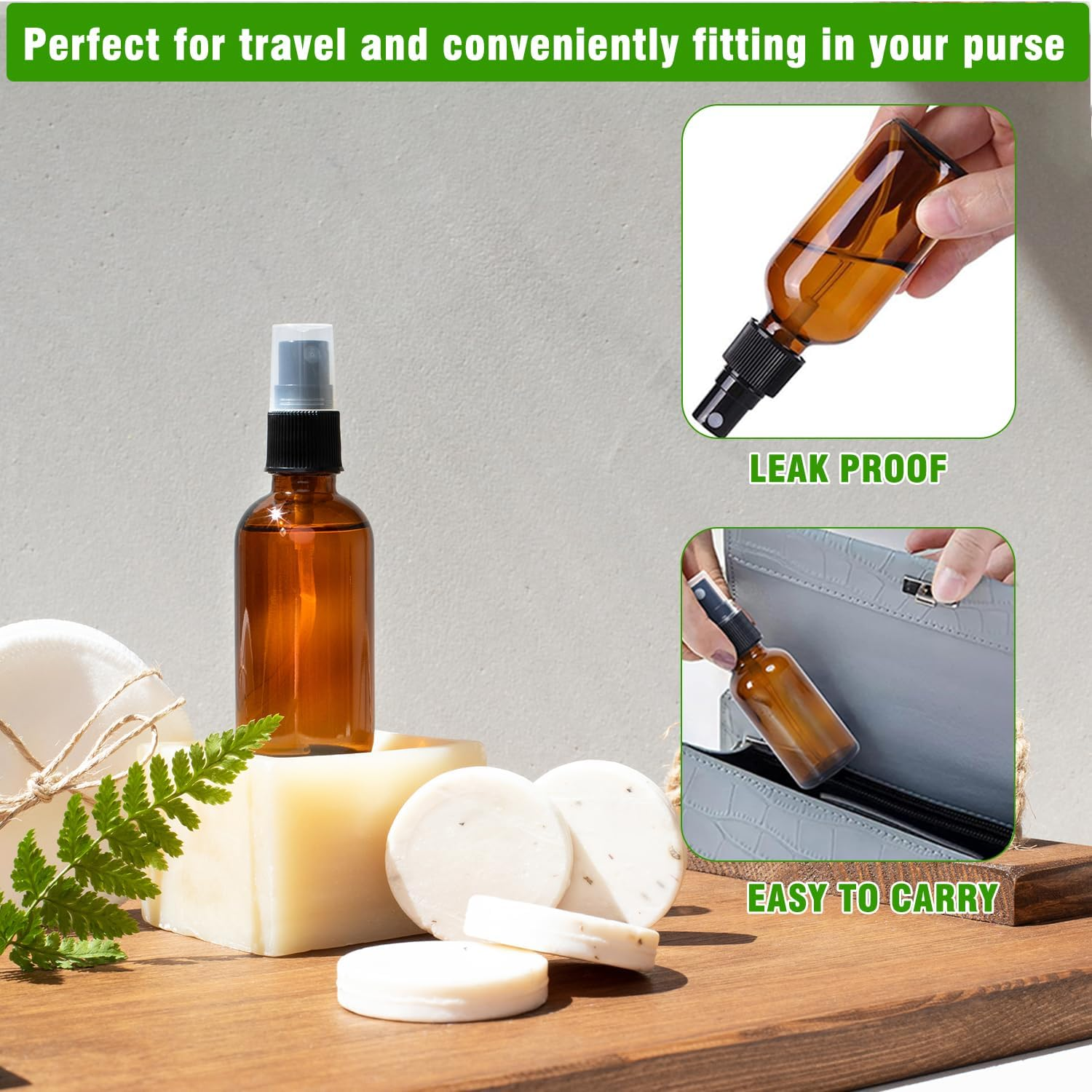 4 Oz Amber Glass Spray Bottles - Small Empty Fine Mist Spray Bottle for Essential Oil,Face - Mini Dark Spray Bottles With,Included 4 Sprinkler, 1Funnels,1 Droppers, 4 Labels image number 4