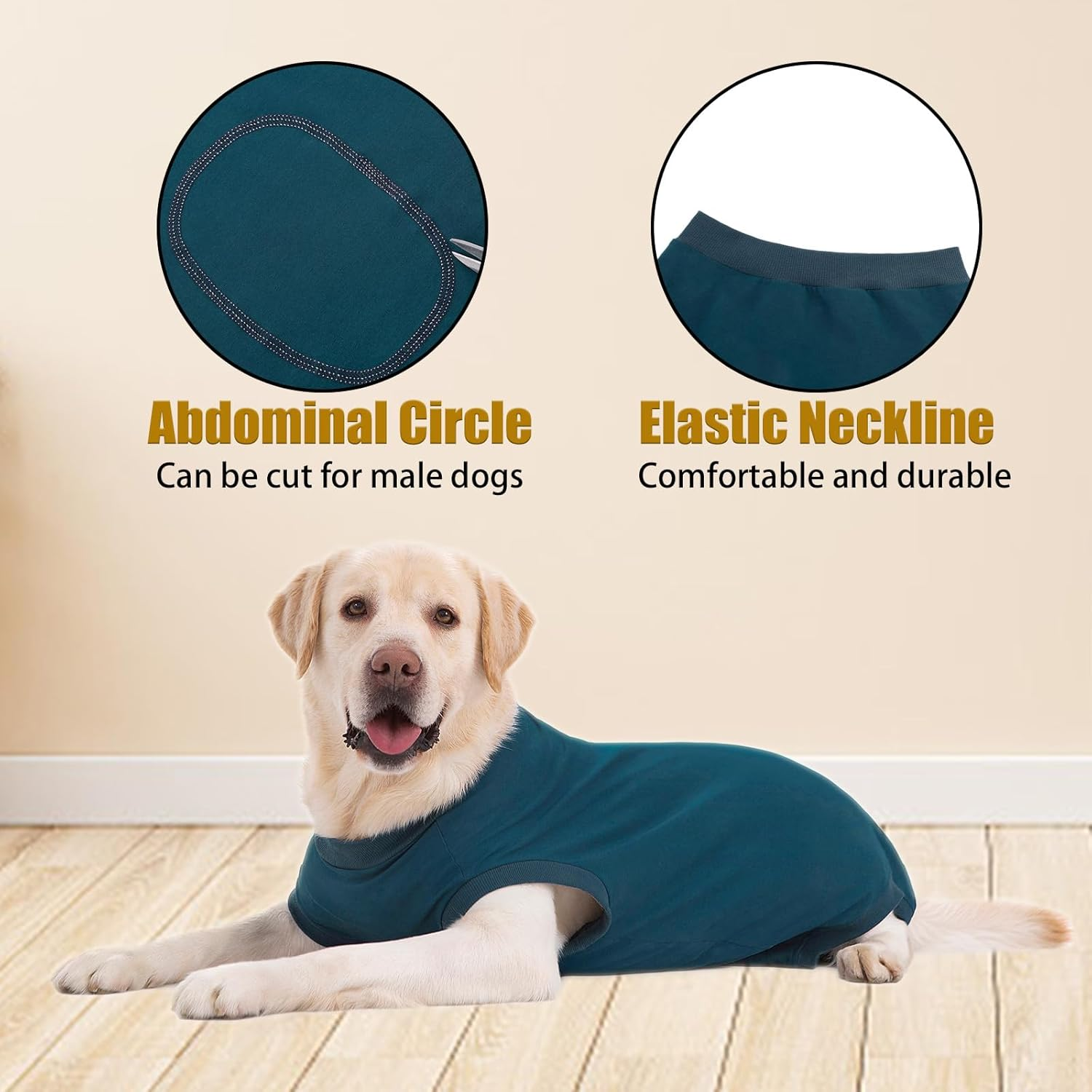 Axcimond Dog Body after Surgery Leak Protection Dog Surgery Body Dog Castration Male Medical Pet Shirt Dog Onesie Wound Protection Suits for Dogs with Velcro Fastening Alternatives to Cone And image number 6
