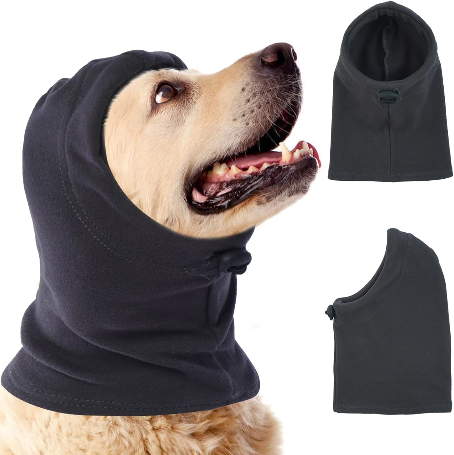 Dog Calming Hoodie - Elastic Breathable Dog Ear Care Snood with Adjustable Drawstring for Small Medium Large Dogs, Protects Ears from Infections, Prevents Anxiety & Ear Medication Loss