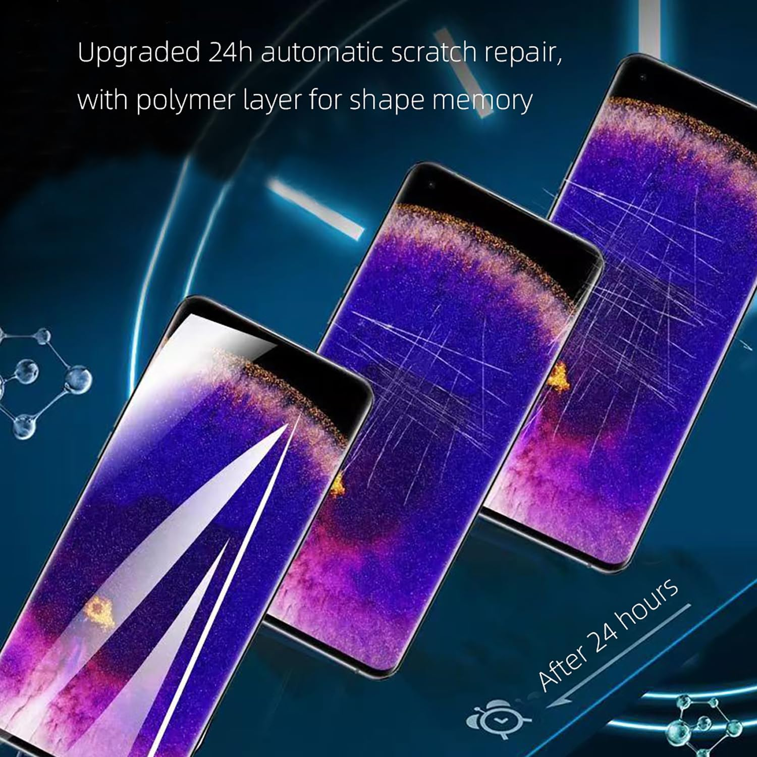 [Pack of 2] Hydrogel Screen Protector for OPPO Find X3 Neo 5G (6.55 Inch), Transparent Soft TPU Protective Film (No Tempered Glass) [HD Transparent] [High Sensitivity] image number 4