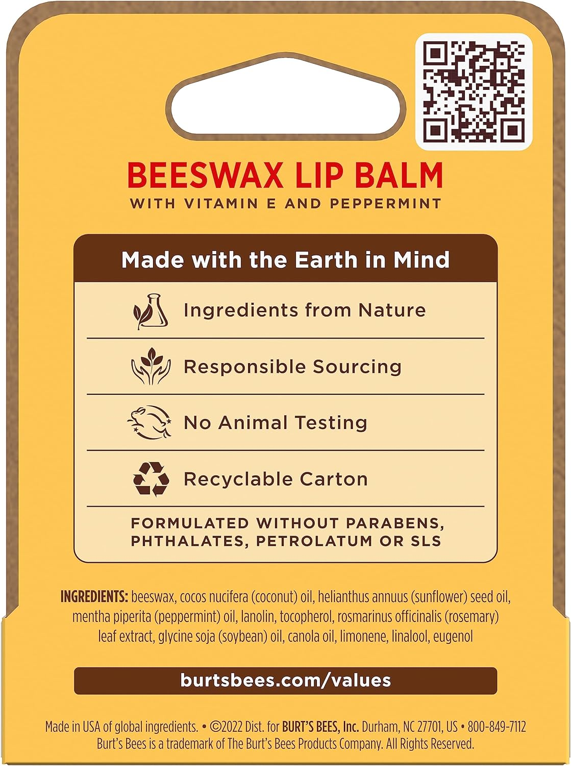 Burt'S Bees 100% Natural Origin Moisturising Lip Balm, Beeswax Original, 1 Tube, 4.25G image number 5