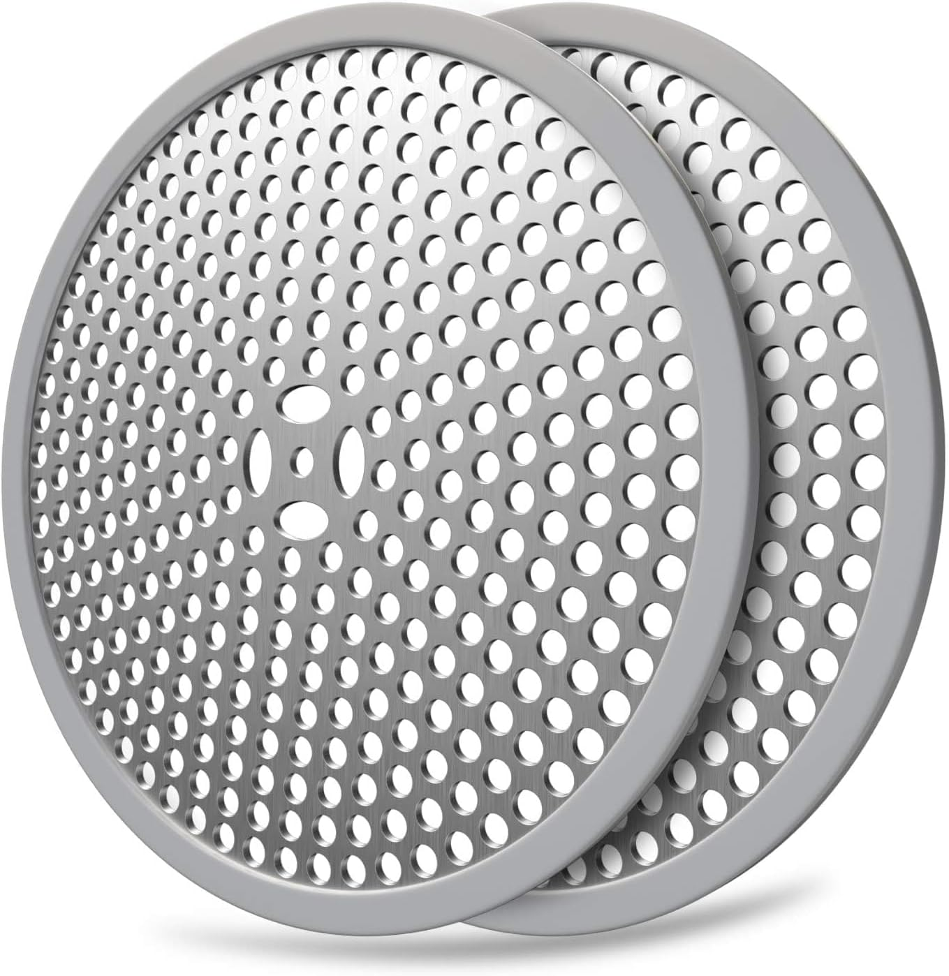 2 Pack Shower Drain Hair Catcher, Bathroom Drain Cover, Tub Drain Protector, Drain Strainer, Stainless Steel and Silicone image number 3