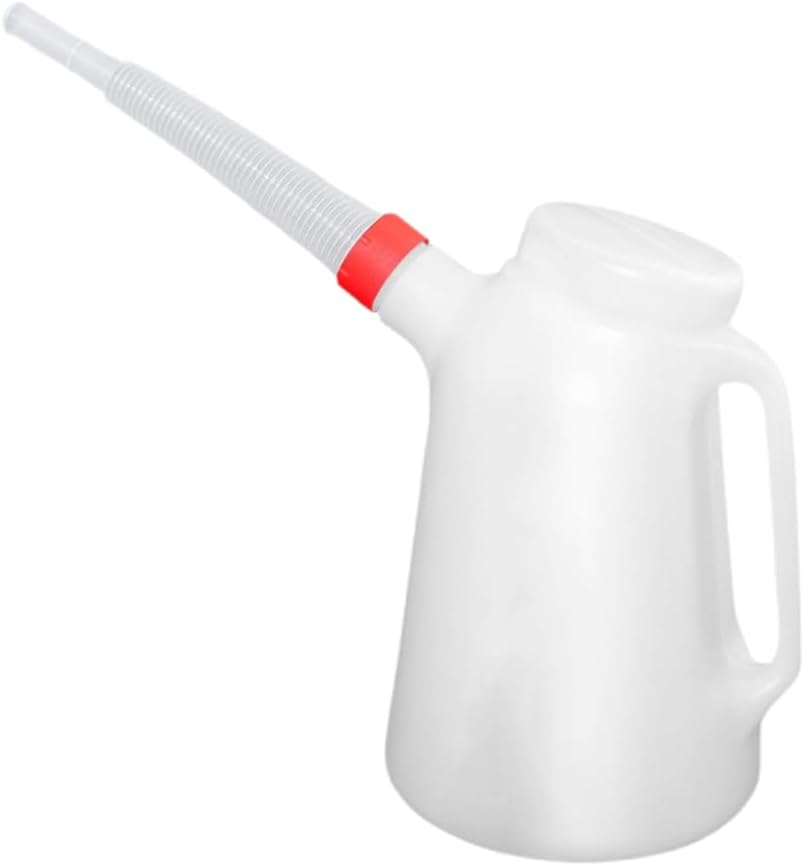 AIMALL 3L/4L/5L Plastic Oil Dispenser Jug with Long Flexible Spout and Scale Markings, Large Capacity Fuel Container for Engine Maintenance, Automotive, Industrial Use image number 3