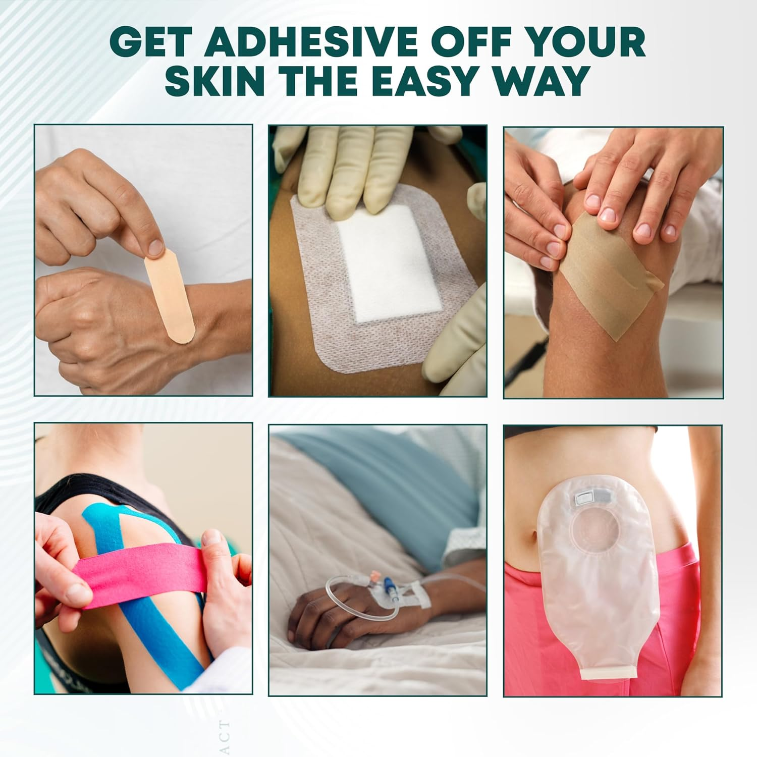 Adhesive Remover Wipes | Pack of 100 Individually Wrapped Sachets | Wipes for Skin That Remove Adhesive Residue from Medical Tape and Sports Tape | Contains Aloe | Acetone Free