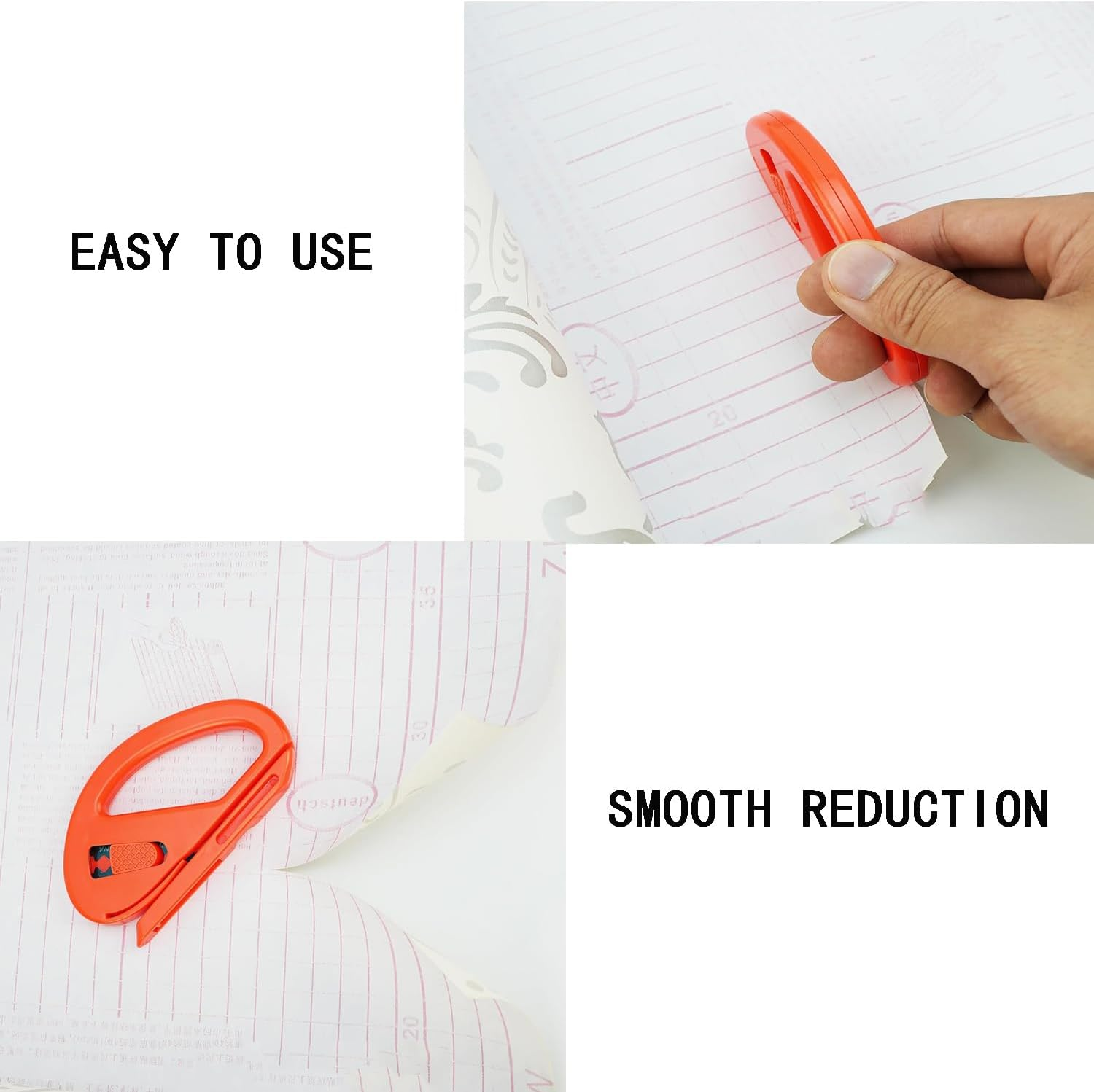 Tjhypenete 2 Pcs Wrapping Paper Cutter with 10 Replaceable Razor Blades, Sliding Gift Wrap Cutter Tool, Safety Craft Vinyl Film Cutting Knife, Car Wraps Knife for Window Tint, Car Wrap, Craft Making image number 5