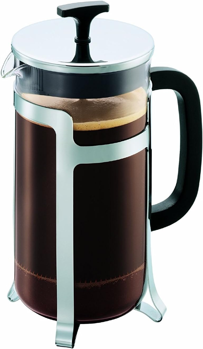 Bodum 34Oz Jesper French Press Coffee Maker, High-Heat Borosilicate Glass, Polished Stainless Steel &ndash; Made in Portugal