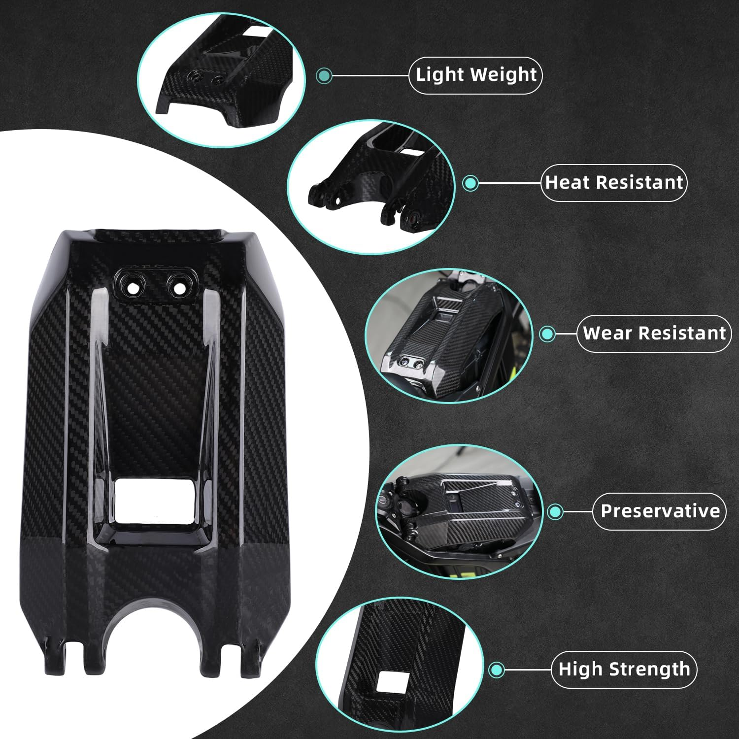 Surron Battery Cover, Genuine Carbon Fiber Motorcycle Battery Cover, Trim, Battery Protector for Sur Ron Surron X/S/L1E Electric Dirt Bike image number 1