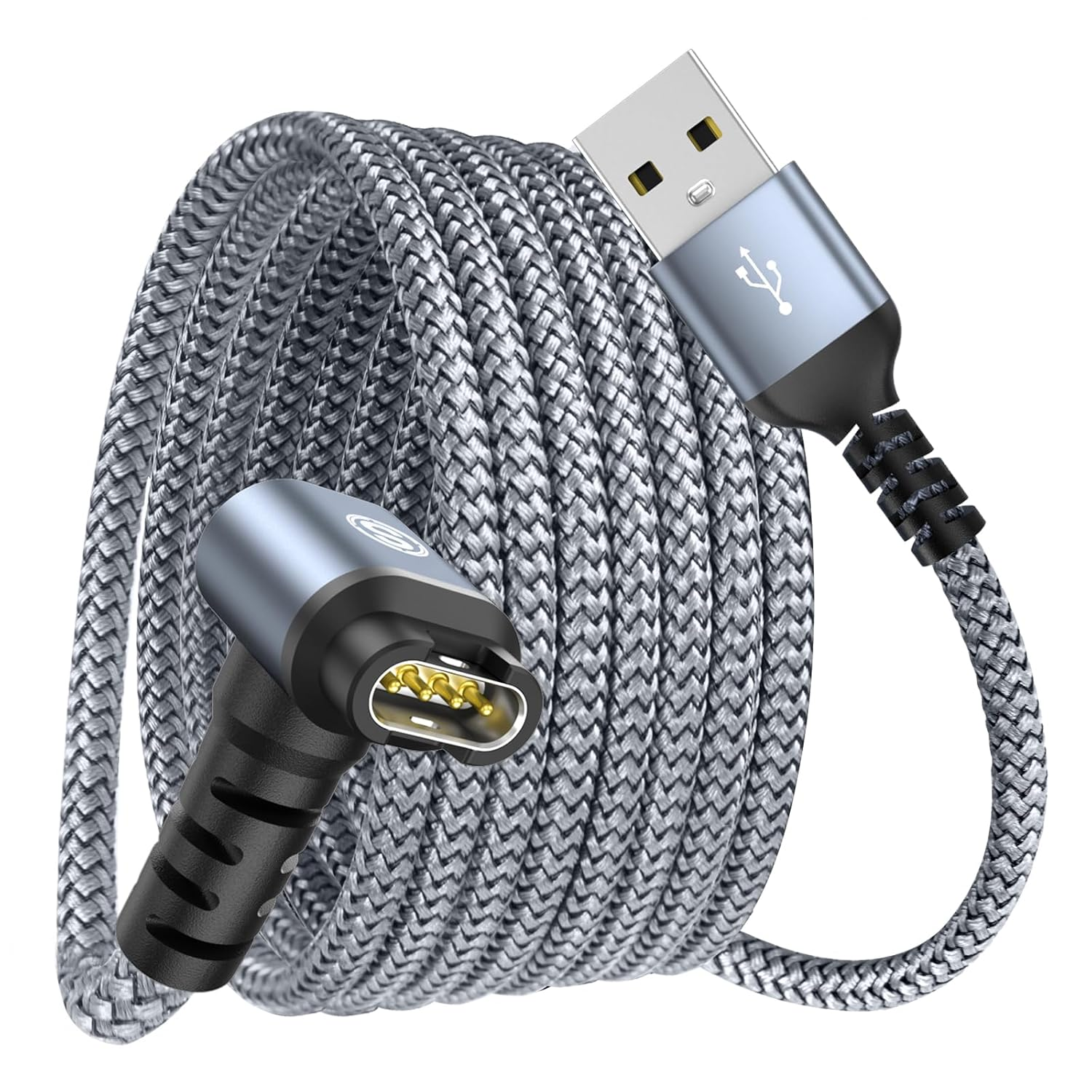 Garmin Watch Charger Cable Right Angle [2-Pack,1.2M] Compatible with Garmin Fenix 7 7S 7X 6 6S 6X 5 5S 5X plus Pro,Forerunner 955 965 45 45S 245,Instinct,Approach S62,Vivoactive 4 4S,Venu,Epix,Quatix