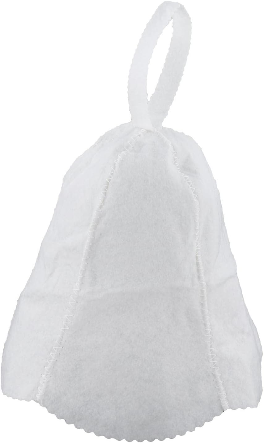 CALANDIS&reg; Sauna Cap Russian Banya Hat Baths Natural Wool Felt Outdoor Spa Bath White image number 3