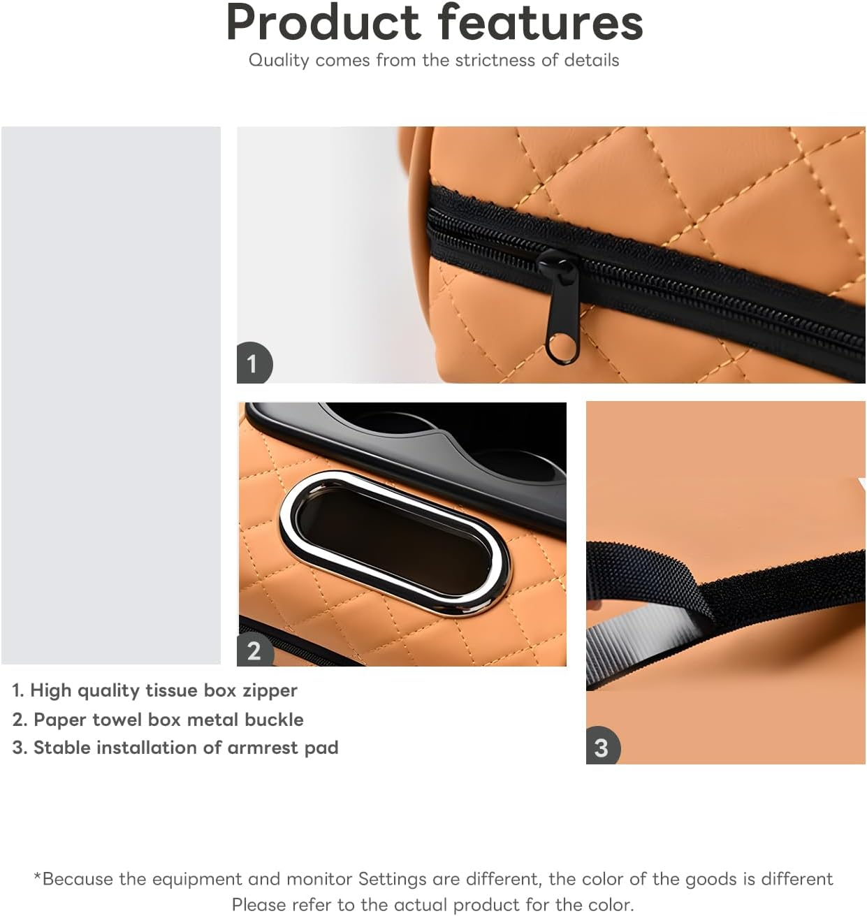 Universal Armrest Cushion Pad, Leather Armrest Box Pad image number 5