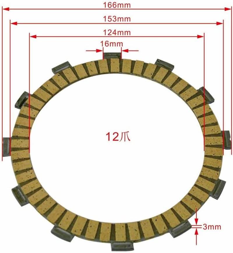 XINMINGYUE 9PC Motorcycle Friction Clutch Disc Plates Fit for Yamaha XVS950CR 15-16 XVS950CT V-Star Tourer 950 09-17 image number 1