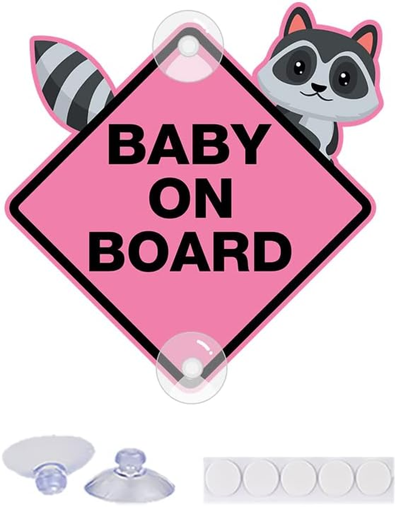 Vesvory 2Pcs Cute Bear Baby on Board Sticker for Cars,Vinyl Decals Funny Kids on Board Sign Baby Safety Warning Car Decal (Pink Bear) image number 3