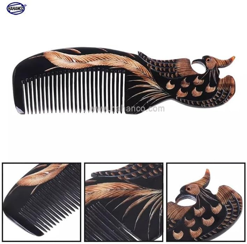 Phoenix-Shaped Black Horn Comb image number 3