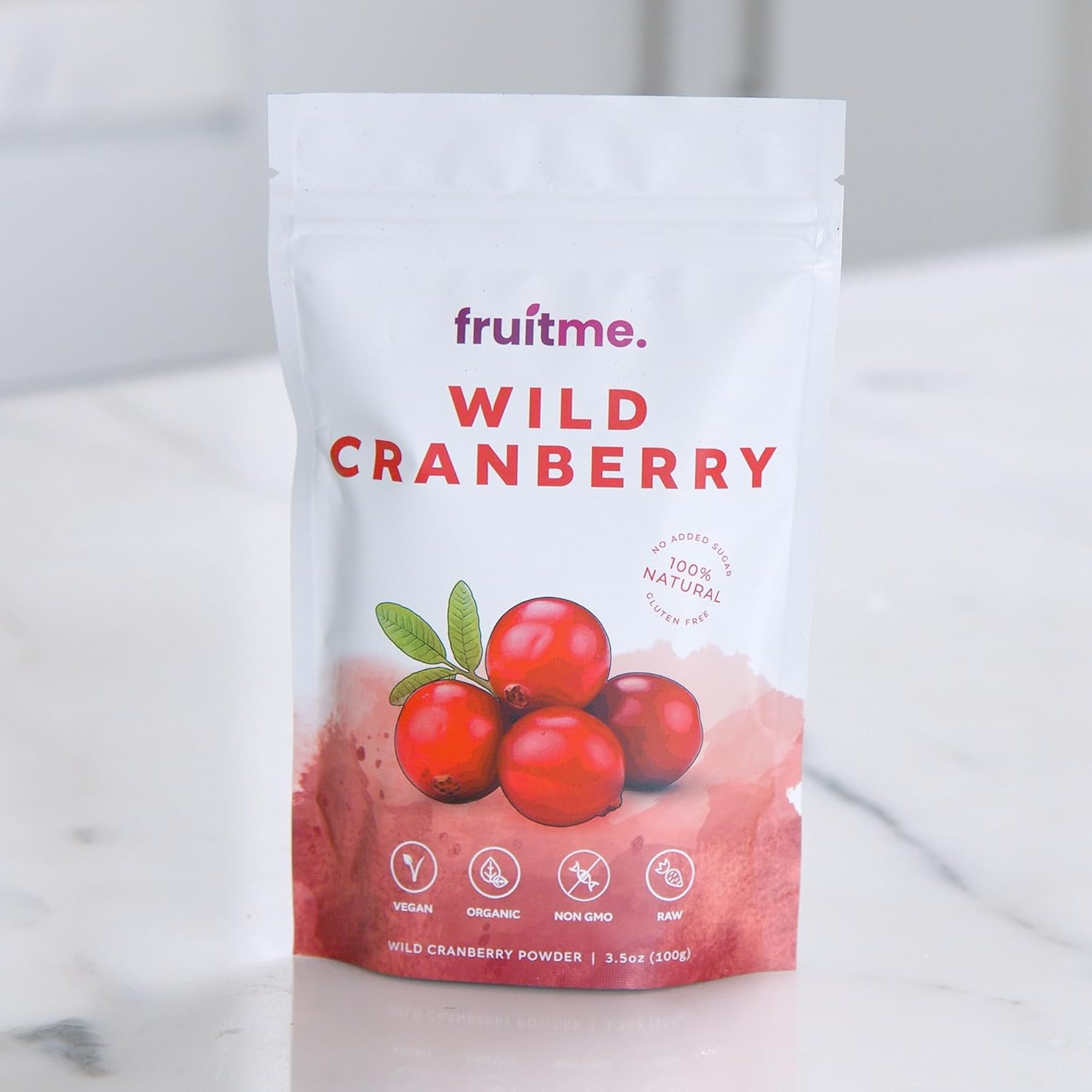 Raw Certified Organic 100% Wild Cranberry Powder Freeze-Dried 100G - Unsweetened Nutrient Dense Cowberry Superfood - Lingonberry Superfruit by Fruitme image number 1