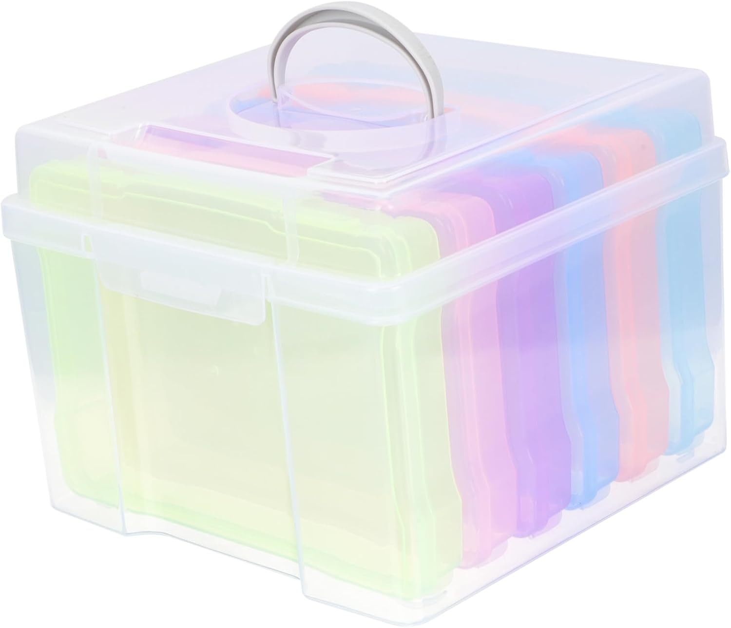 Operitacx Photo Storage Box for Pictures Craft Storage Organizer Multiple Compartments for Home Office Hobbyist to Store Cards and Small Objects