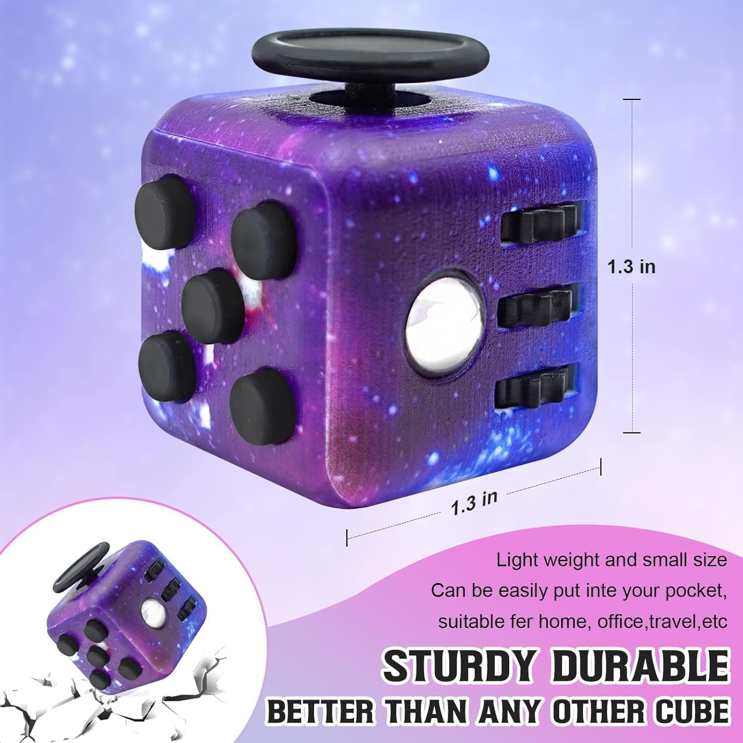 【Stress Relief Must-Have】 Fun Fidget Toy Cube, Stress Relief Wonder for Adults & Kids, 6-Sided Creative Handheld Cube for Adults, Audible/Silent Adjustable Fidget Toys for ADD/ADHD/OCD image number 2