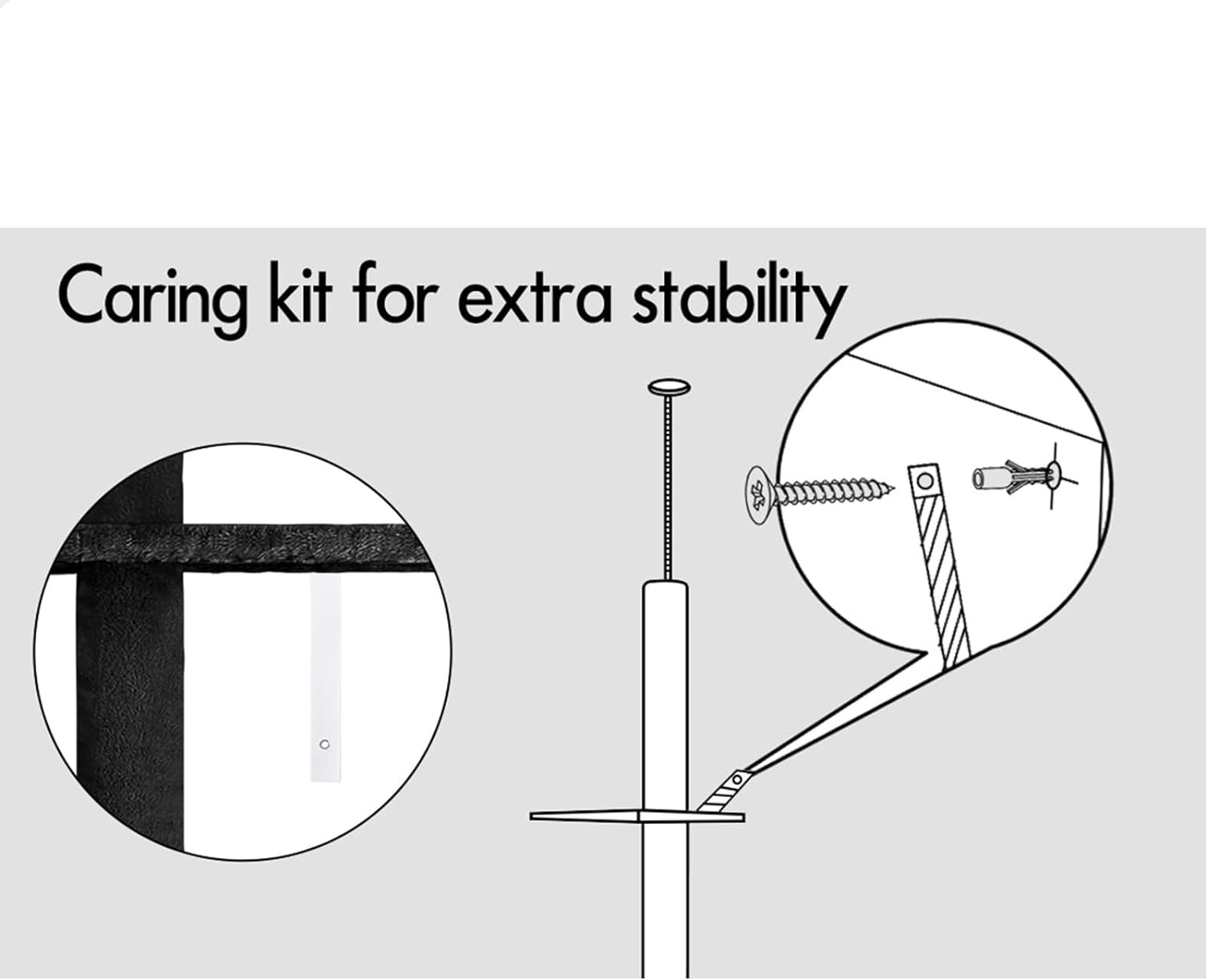 BEASTIE Cat Tree 230-286Cm Floor to Ceiling 4 Tier Adjustable Cat Tower, Multi-Level Scratcher Tower, Condo Play House Wood Furniture for Kittens Climbing, Black