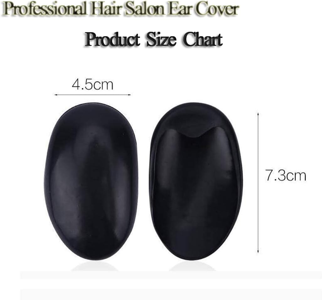 Ericotry 10 Pairs Black Plastic Reusable Ear Covers Shield Protector Hairdressing Dye Coloring Bathing Shower Caps Waterproof Earmuff for Hair Salon image number 4