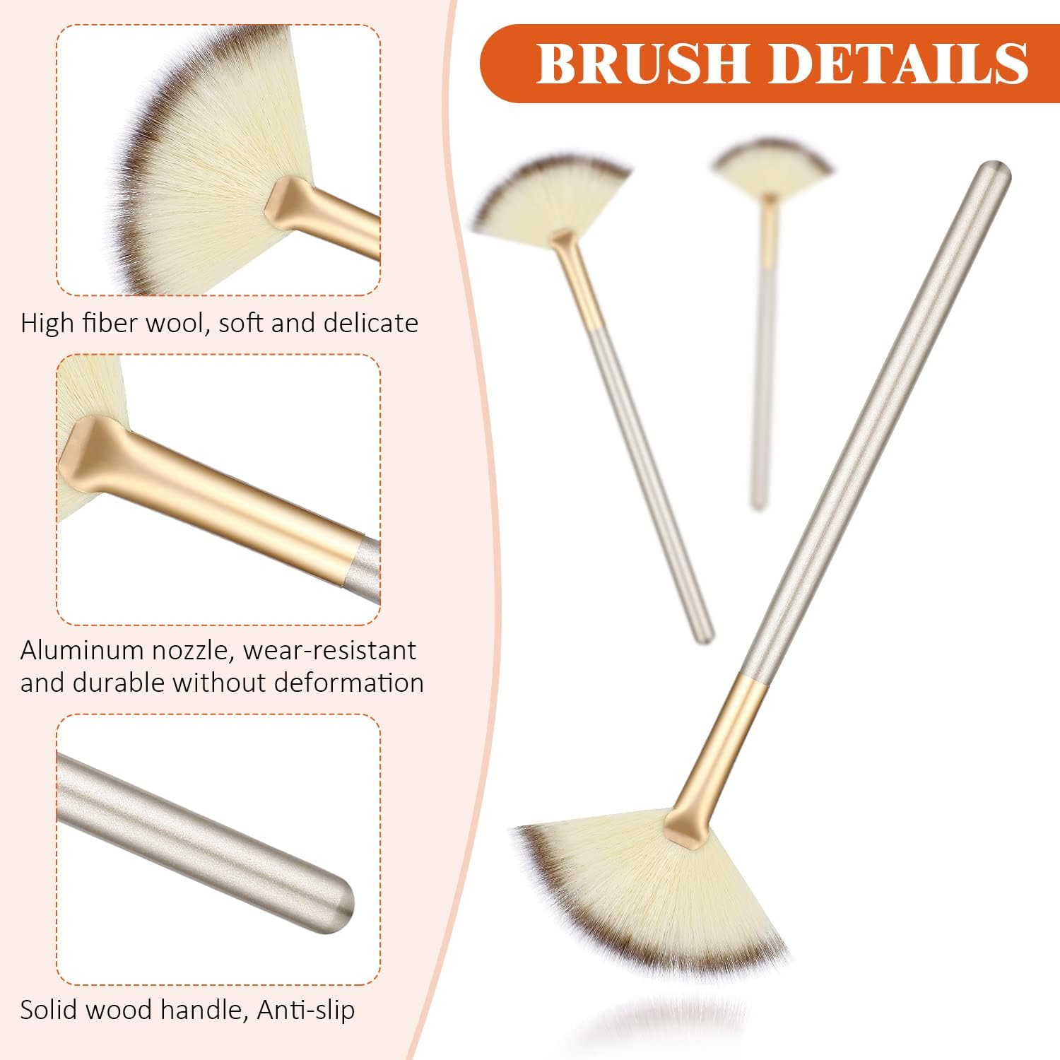 9 Pieces Facial Brushes Fan Mask Brushes, Soft Facial Applicator Brushes Tools for Peel Glycolic Mask Makeup for Mud Cream (Champagne, Purple, Black) image number 1
