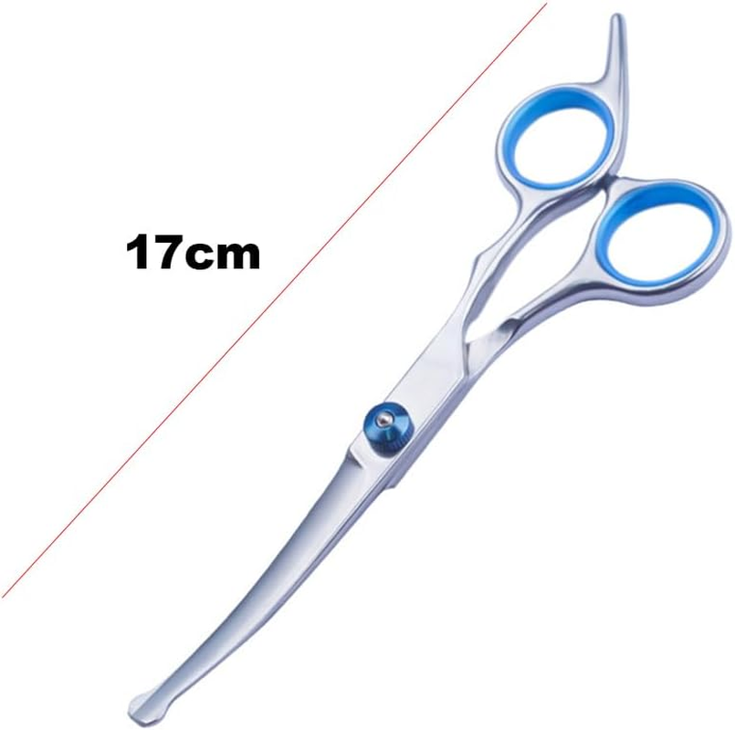 6 Inch Curved Scissors for Dogs, Stainless Steel Dog Scissors, Fur Scissors for Dogs, Dog and Cat Safety round Tip Grooming Scissors, Pet Dog Grooming Scissors image number 1