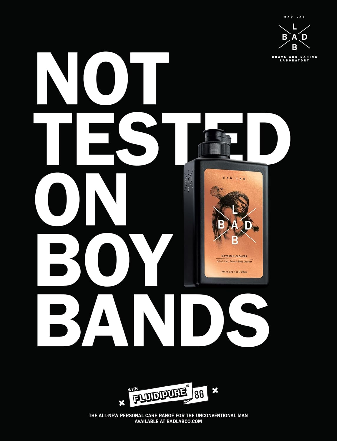 Bad Lab Thanksgiving Gift Caveman 3 in 1 Hair, Face and Body Cleaner, High Endurance, Healthier and Stronger Skin for Men (13.5 Oz), image number 4