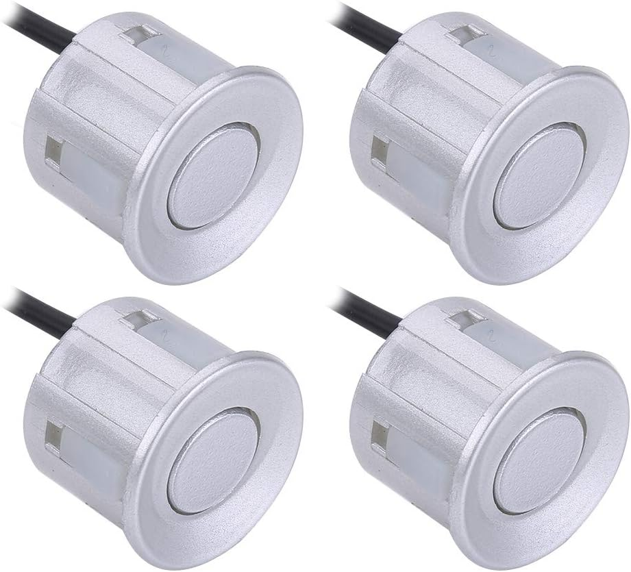Sorandy Car Parking Sensor High Sensibility Radar Probe Backup Assist 4Pcs Set for Universal Vehicles (White)