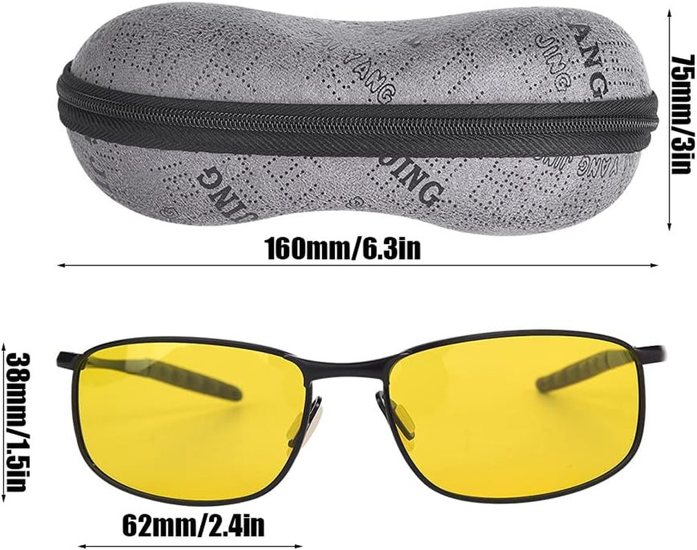 Yechiry Driving Glasses anti Glare Night Vision Goggles for Outdoor Sports Men Women, Polarized Sunglasses for Biking Fishing Hiking, Metal Frame Yellow Lens 2.4"X1.5" image number 2