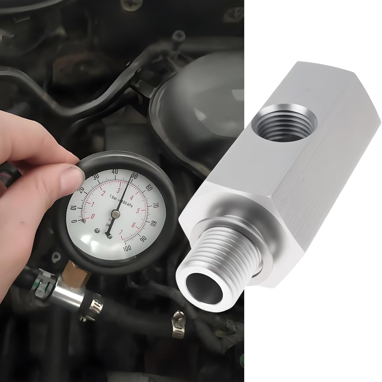 M10X1Mm Male X 1/8"NPT Oil Pressure Sensor Adapter for Oil Pressure Measurement image number 6