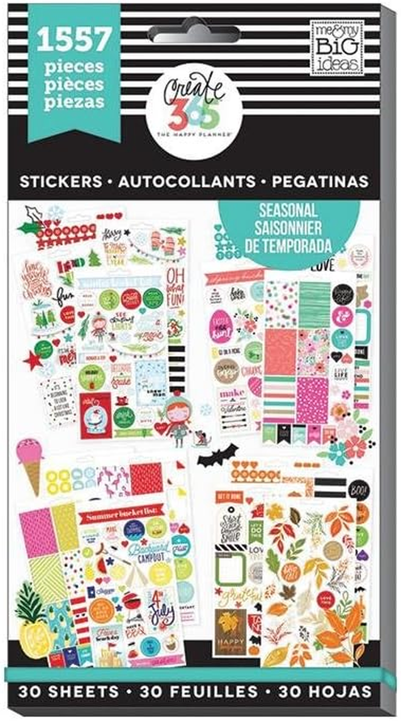 Me & My BIG Ideas Sticker Value Pack - the Happy Planner Scrapbooking Supplies - Everyday Plans Theme - Multi-Color - Great for Projects, Scrapbooks & Albums - 30 Sheets, 1486 Stickers Total image number 4