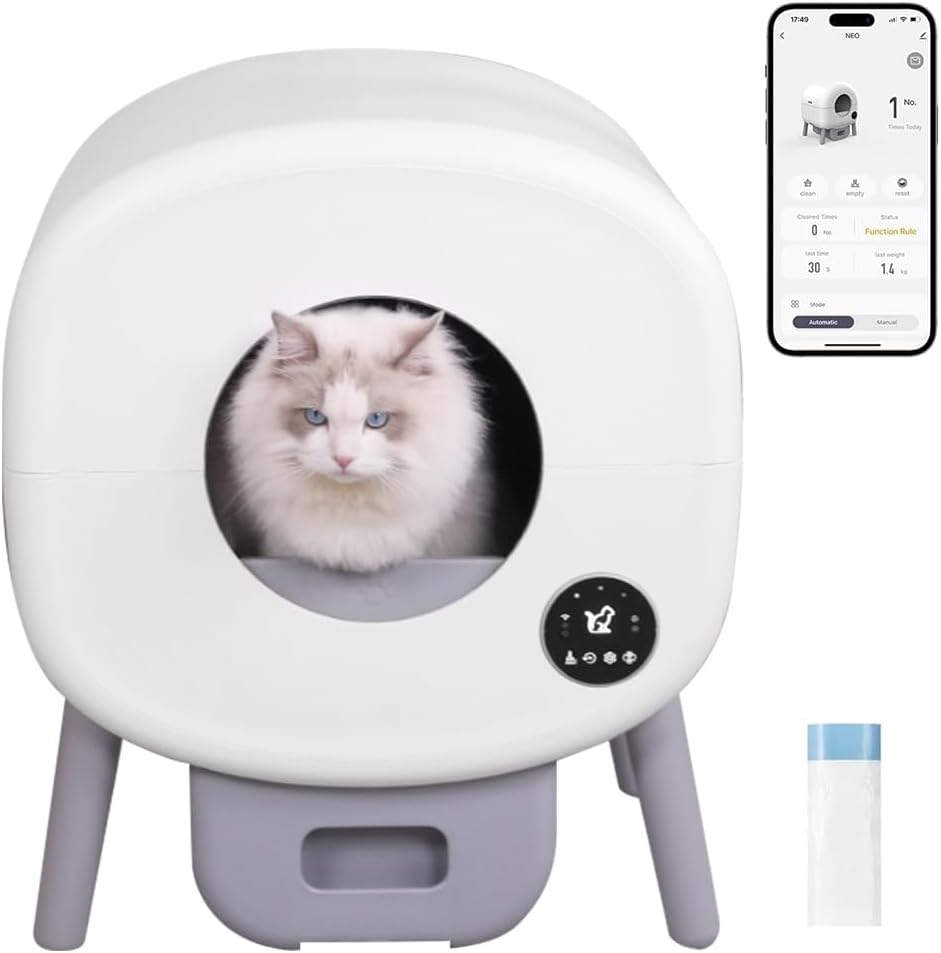 Self Cleaning Cat Litter Box,Automatic Cat Litter Boxes Extra Large Cat Litter Tray with 76L+13L Capacity App Control/Health Monitor Cat Litter Furniture for Multiple Cats image number 3
