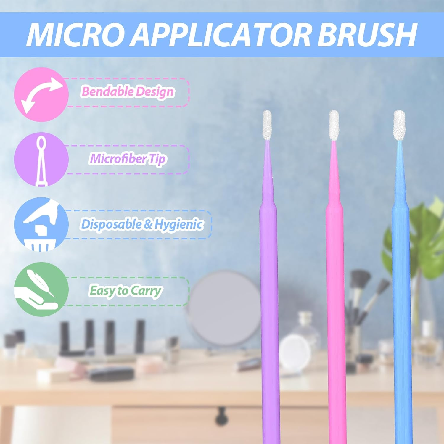 240Pcs Touch up Paint Brushes Repair Ultra-Fine Paint Brushes for Automotive Paint Chip Repair,Disposable Micro Paint Applicators for Detailing Clearance Cleaning (Length: 4IN Tips:1.5/2/2.5Mm) image number 4