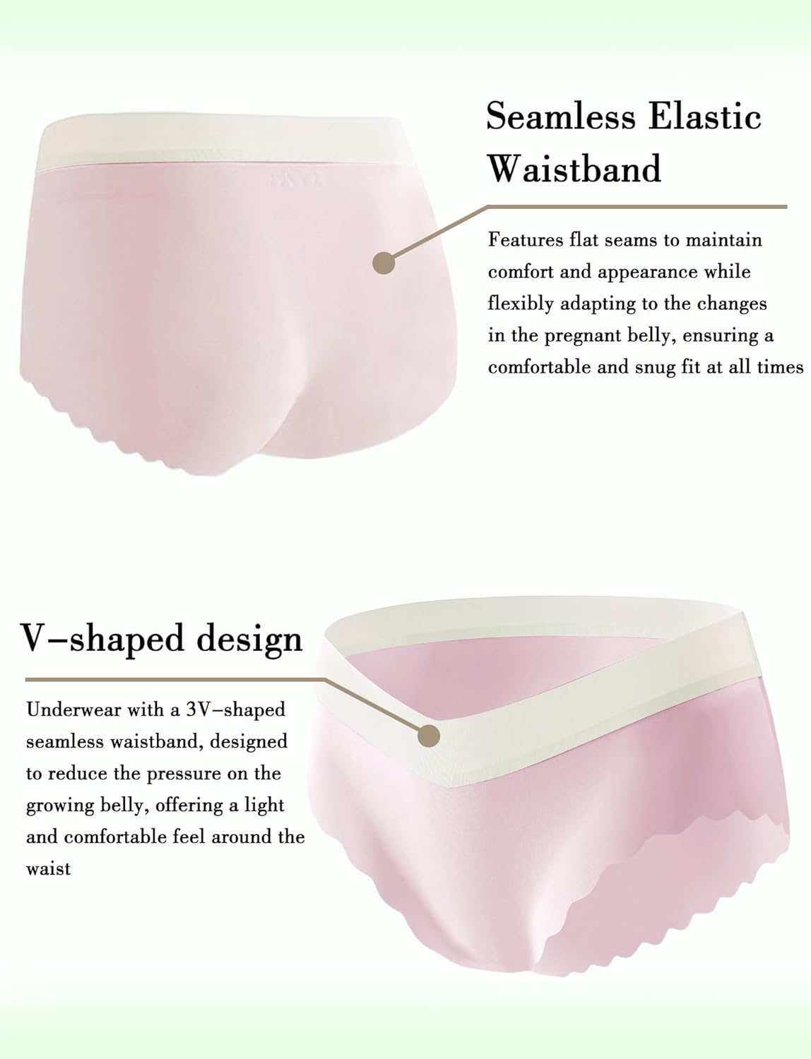 FEOYA Maternity Seamless Underwear for Women No Show Pregnant under Pump Bikini Panties for Motherhood Postpartum Essentials image number 3