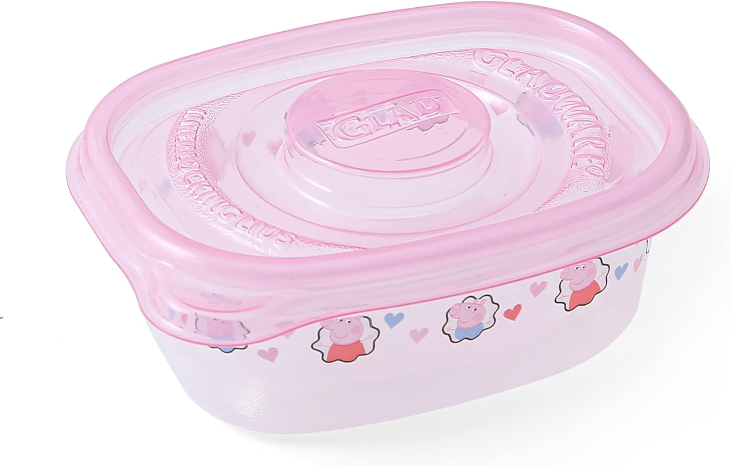 Glad for Kids Peppa Pig Gladware to Go Snack Storage Containers with Lids, 9Oz 5Ct | 9 Oz Kids Snack Containers with Peppa Pig Design, 5 Count Set | Tight Seal Food Storage Containers for Food image number 4