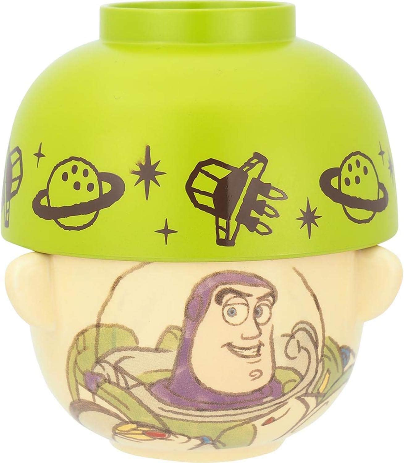 Sunart Co., Ltd. SAN3078-3 Disney Pixar Toy Story Alien (Crayon Touch) Soup Bowl and Rice Bowl Set, Approx. 10.6 Oz (300 G)