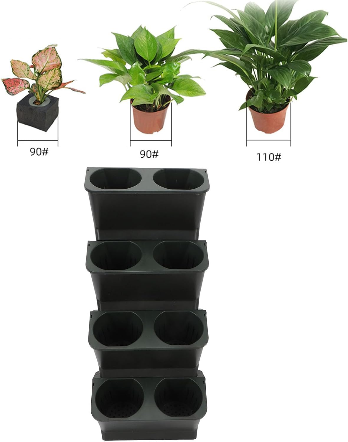 Hanging Vertical Wall Planter, Wall Hanging Planter, Vertical Garden Plant Holder, Hanging Planter Boxs for Garden Balcony Yards Home Decor (Dark Green) - Dark Green image number 6