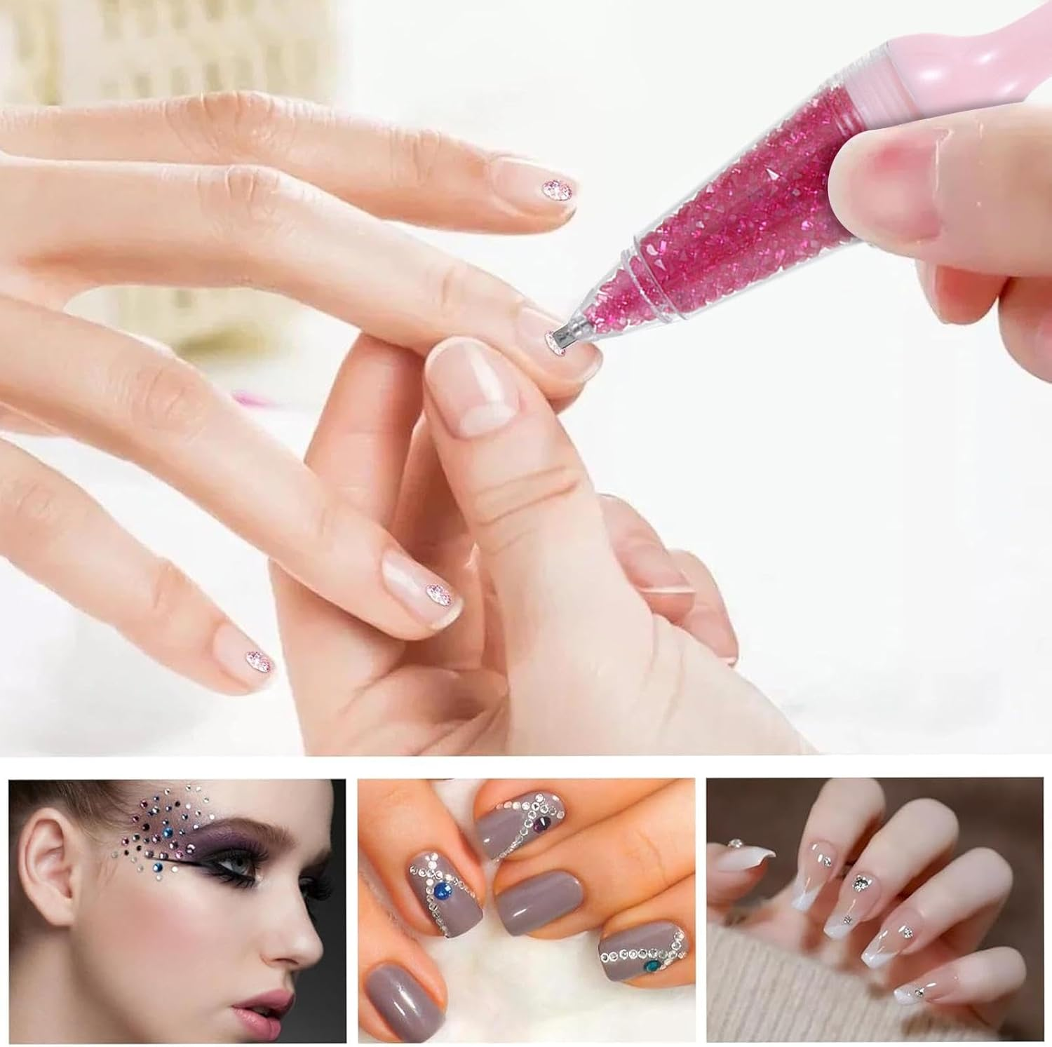 Gem Art Drill Pens | Gem Art Accessories Pens,Comfortable Grip Gem Art Accessories Pens, Flower Pot Shaped Point Drill Pen for Nail Crafts Making image number 2